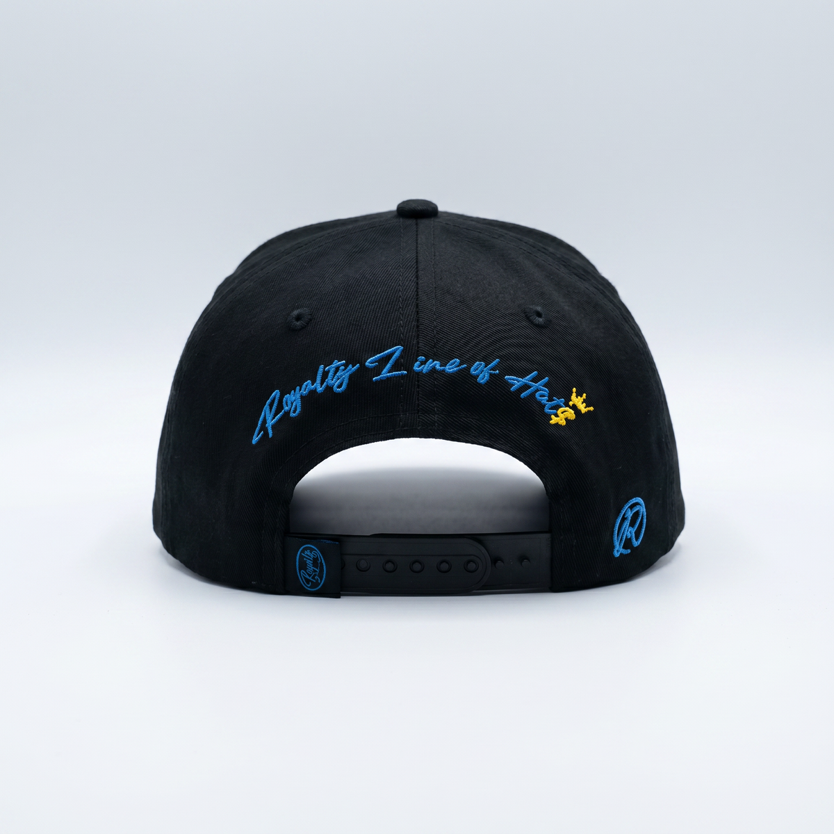 The 213 Snapback Champions Edition — City Kings Drop | Back view showing Royalty Line of Hats script with gold crown accent