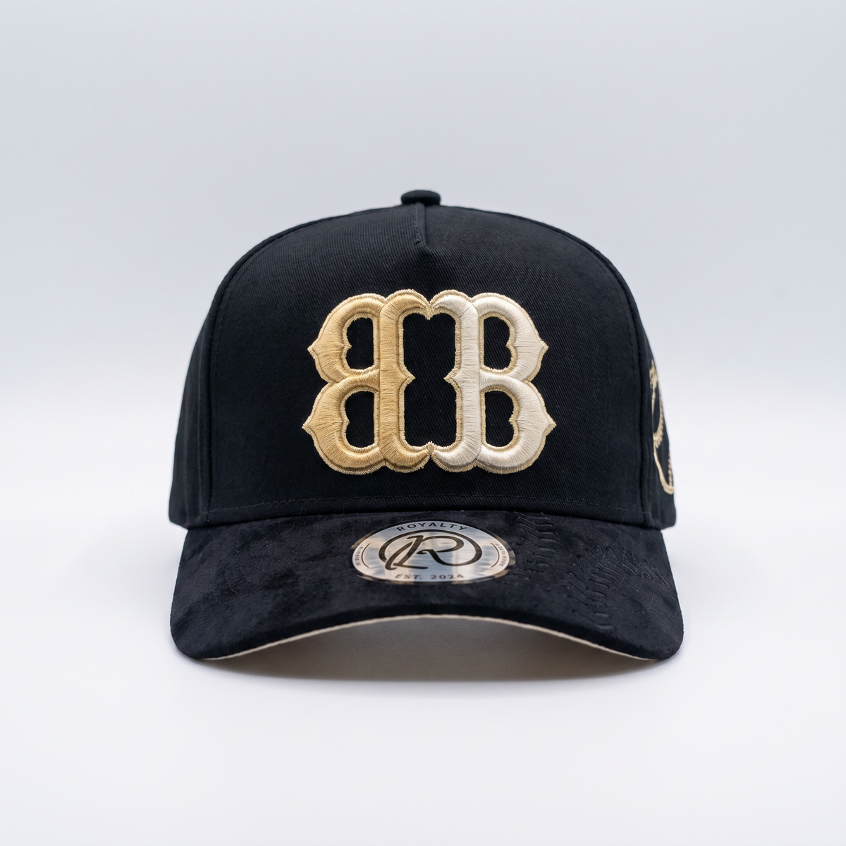 The 617 Snapback — City Kings Drop | Front view | Black crown gold chain | Royalty Line of Hats