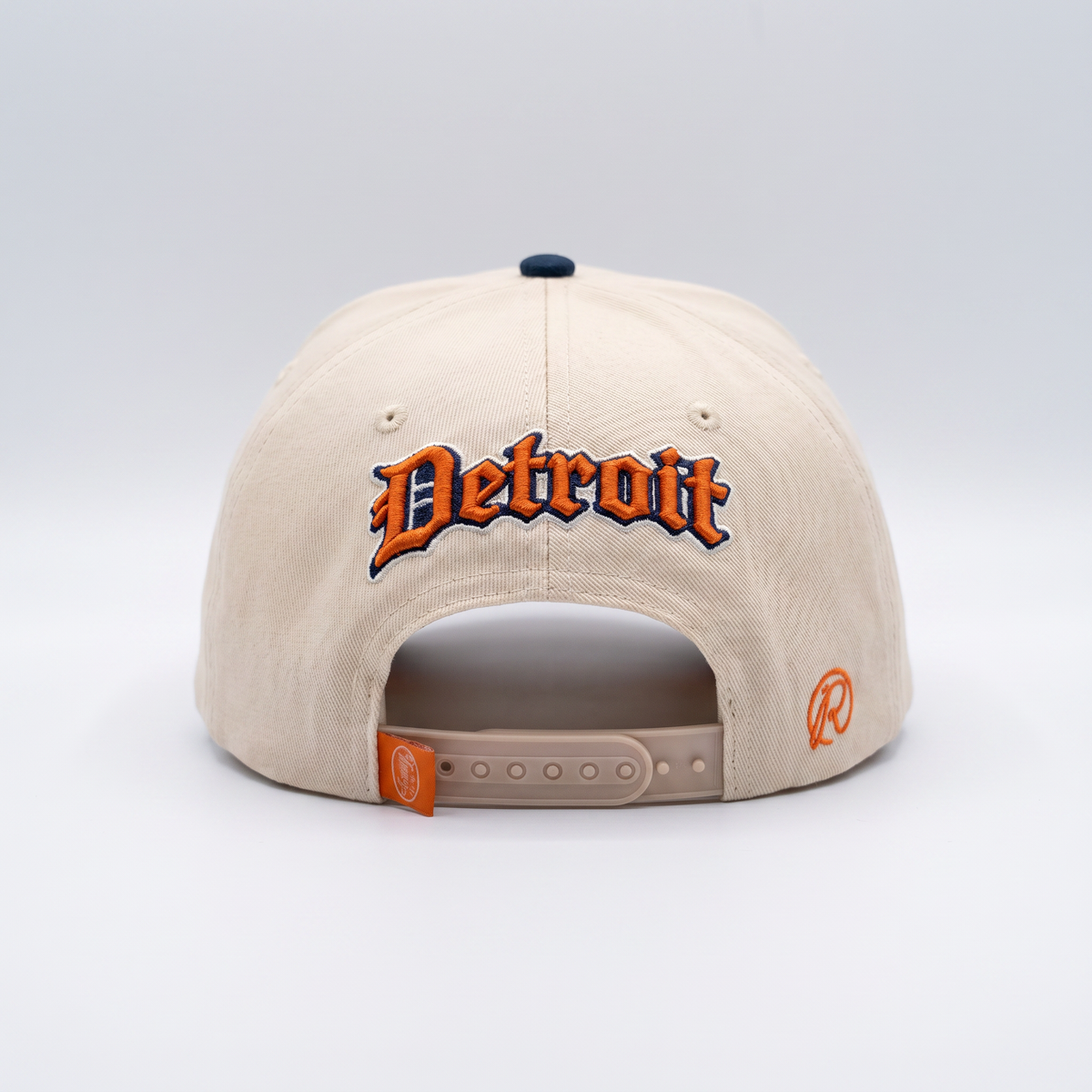 The 313 Snapback — City Kings Drop | Back view showing Detroit old-English script embroidery