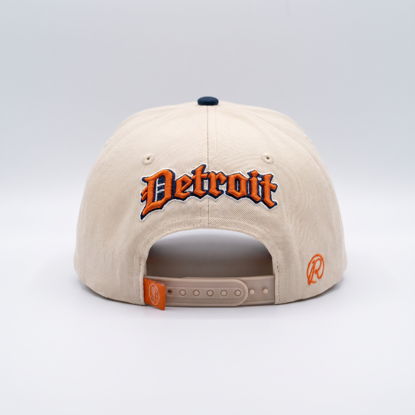 The 313 Snapback — City Kings Drop | Back view showing Detroit old-English script embroidery