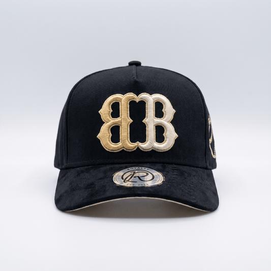 The 617 Snapback — City Kings Drop | Front view | Black crown gold chain | Royalty Line of Hats